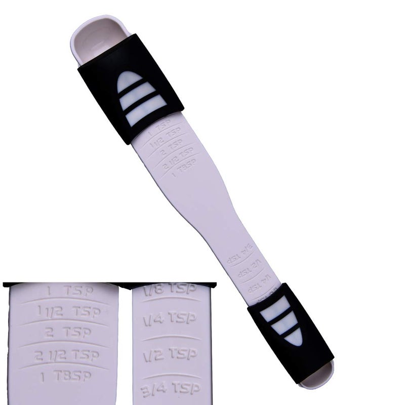 LOMILY Adjustable Measuring Spoon White,Creative Double End Adjustable Scale, Eight Stalls Measuring Spoon,Measuring Dry/Semi-Liquid Ingredients,Metering Spoon for Baking,Cooking,Coffee,Sugar,Salt,Powder. - Image 1